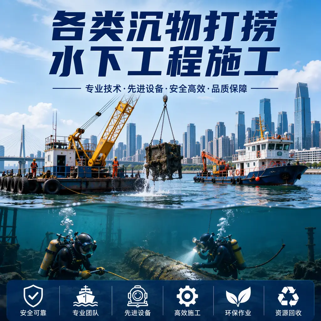 白沙各类沉物打捞，水下工程施工